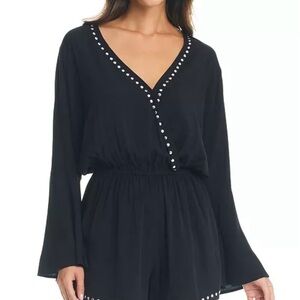NWT Bar III Women's Tell Me About It Stud Cover-Up Romper Medium